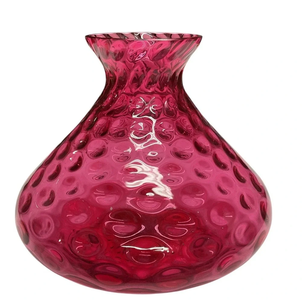Vintage Fenton Cranberry Coin Dot/Dimple 6